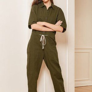 Lulu's Part of the Game Button-Front Jumpsuit